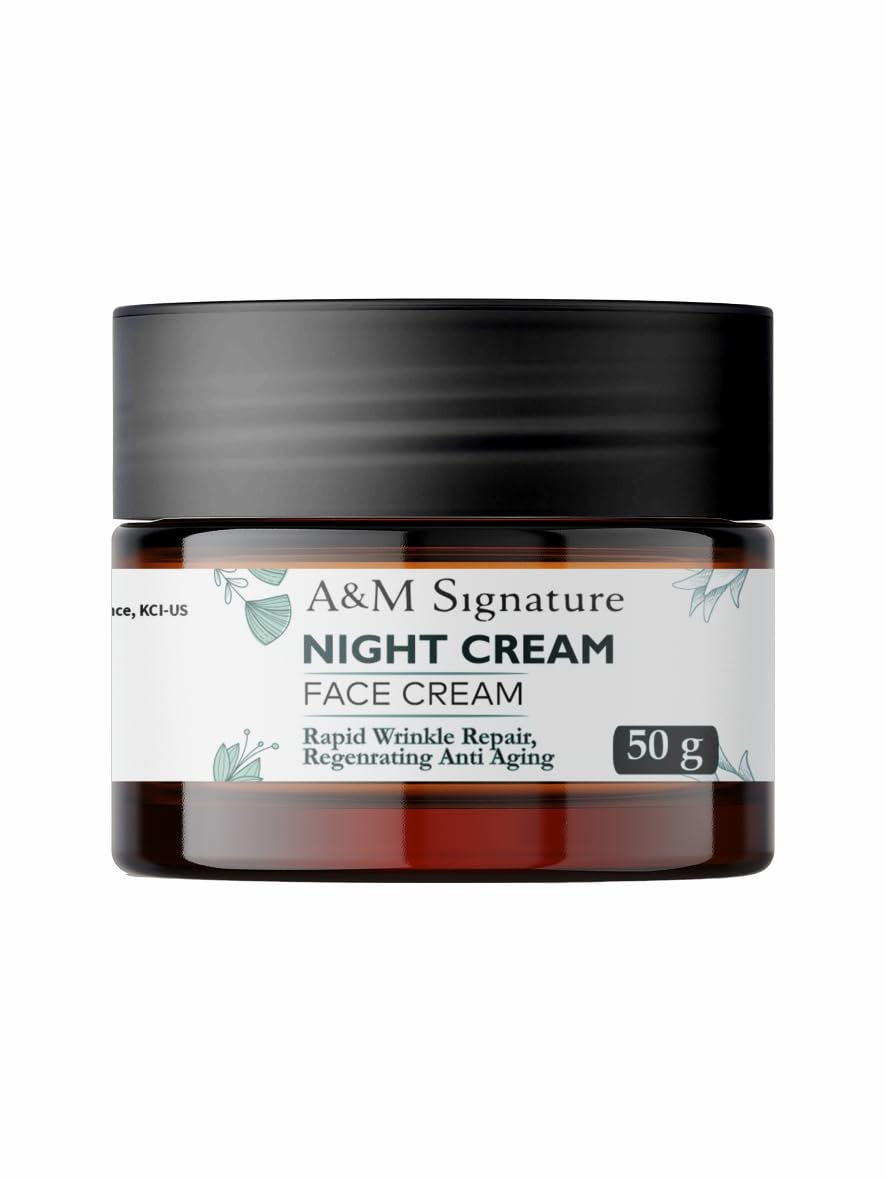 A&M Signature Night Cream | Deep Moisturising Face Cream for Night Care | Helps Improve Skin Texture & Hydration | Smooth & Nourished Skin | All Skin Types | 50g