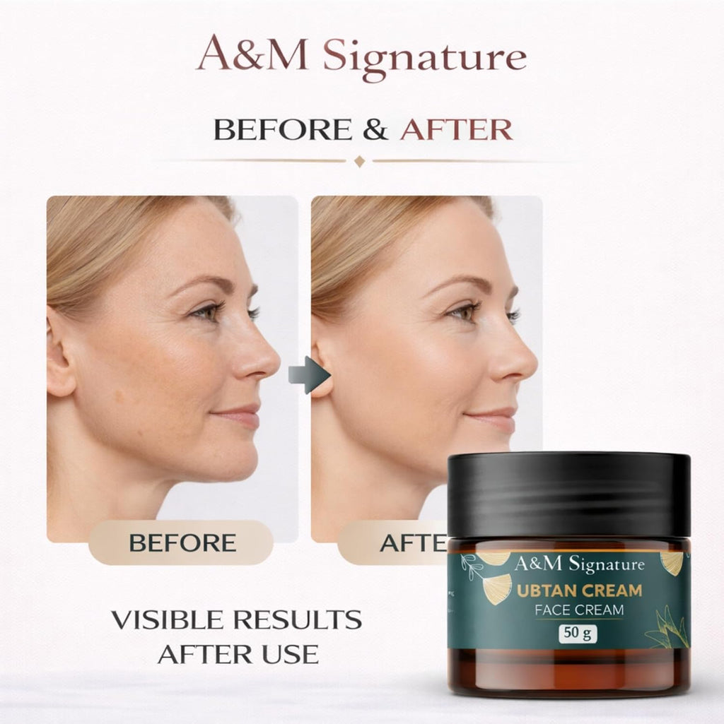 A&M Signature Ubtan Face Cream for Glowing Skin | Turmeric-Inspired Skincare | Helps Improve Dull & Uneven Skin Tone | Lightweight Daily Moisturizer for Men & Women | 50g