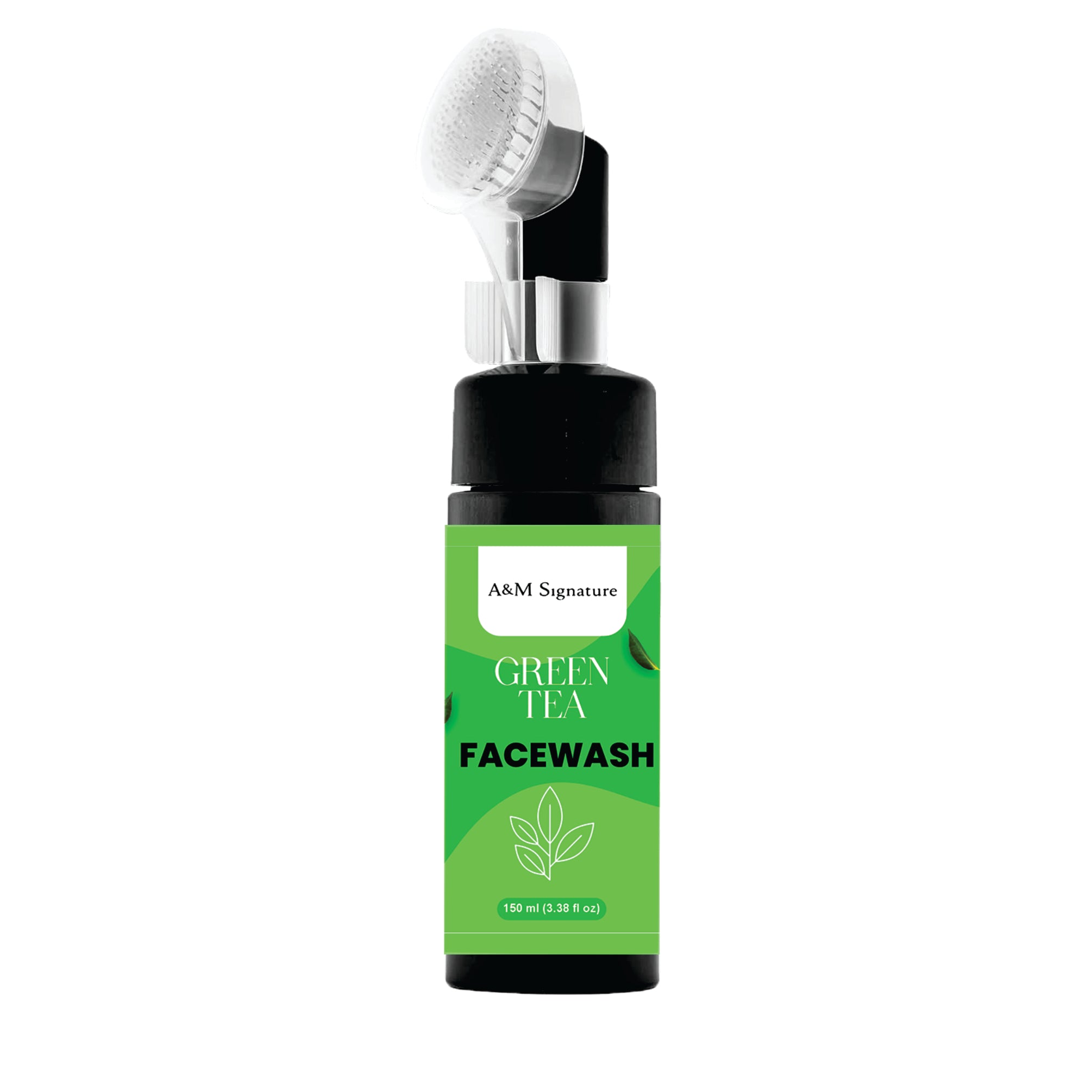 A&M Signature Green Tea Facewash for Oil Control & Fresh Skin, Gentle Daily Cleanser for Deep Cleansing, Removes Dirt & Impurities, Hydrating & Refreshing Face Wash for All Skin Types, 150 ml