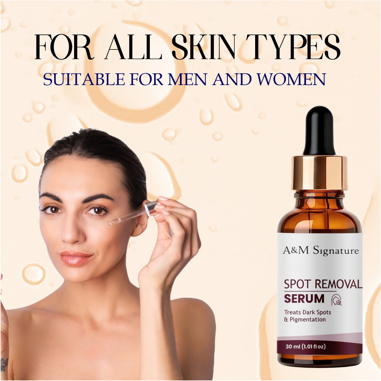 A&M Signature Spot Removal Serum for Dark Spots & Acne Marks – Skin Brightening, Pigmentation Corrector & Even Tone Face Serum for Clear, Smooth, Radiant Skin