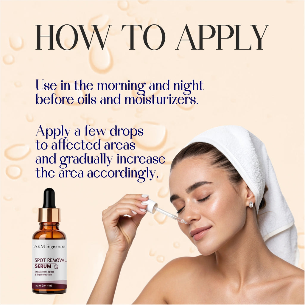 A&M Signature Spot Removal Serum for Dark Spots & Acne Marks – Skin Brightening, Pigmentation Corrector & Even Tone Face Serum for Clear, Smooth, Radiant Skin