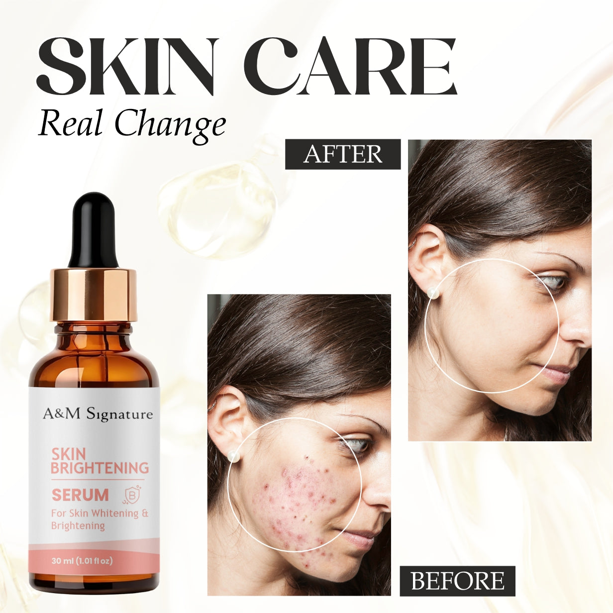 A&M Signature Skin Brightening Serum for Glowing Skin – Dark Spot Corrector, Even Tone & Radiance Boosting Face Serum for Smooth, Clear & Luminous Complexion SEO Description (≈1200 characters): Reveal radiant, glow