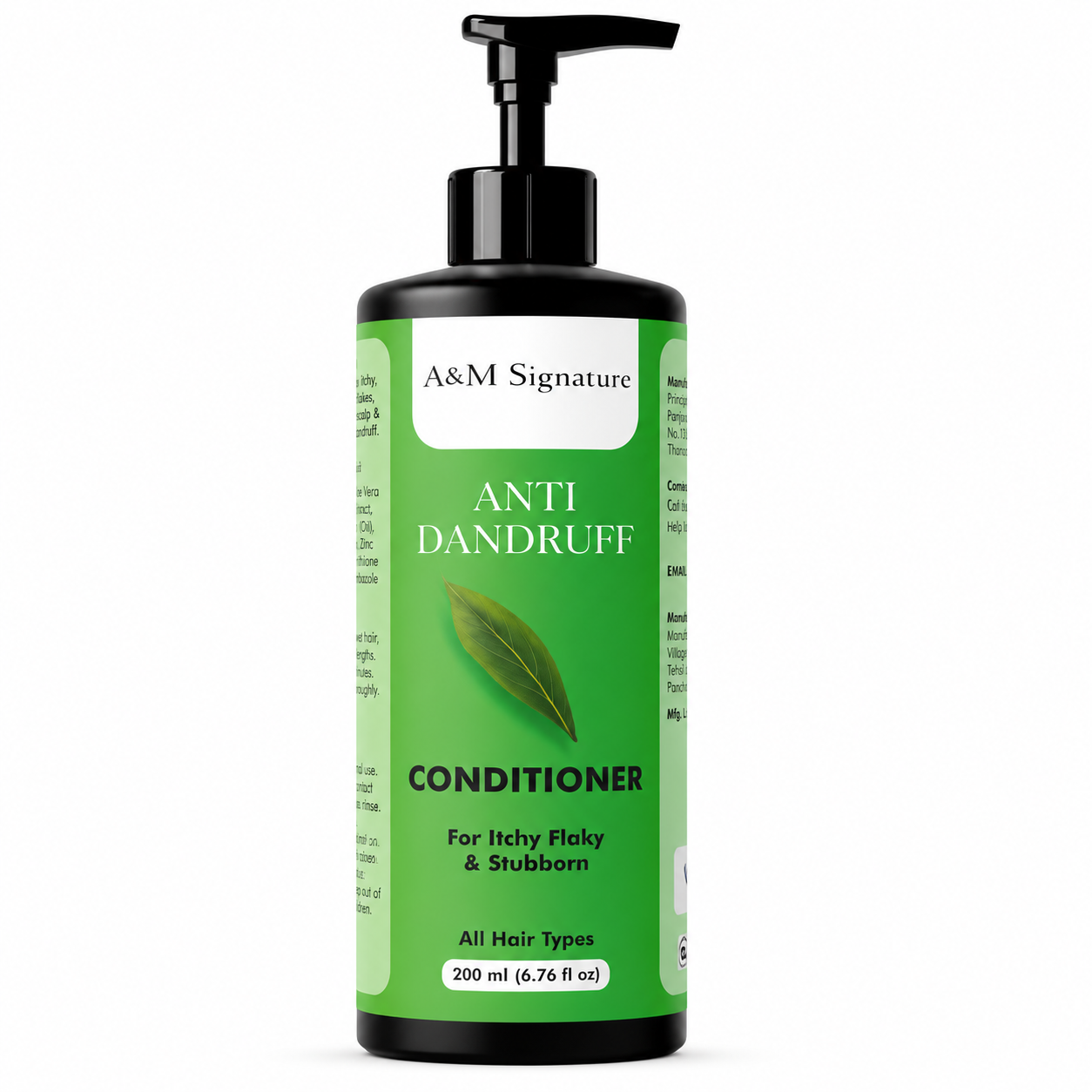 A&M Signature Anti Dandruff Conditioner for Itchy & Flaky Scalp, Deep Nourishing Conditioner for Dandruff Control & Scalp Care, Reduces Flakes & Soothes Irritation, Smoothens Hair & Controls Frizz, Suitable for All Hair Types, 200 ml